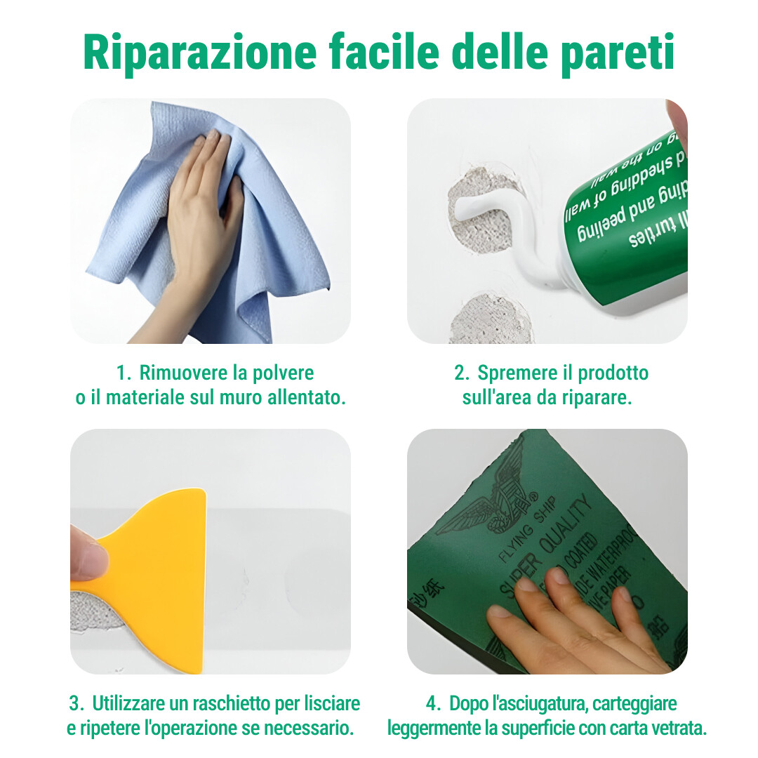 WALLMENDR® – Kit Riparazione Pareti & Copertura Macchie (1+1 GRATIS) - immagine 5