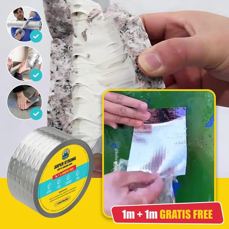 RHINOFIX – Nastro Sigillante in Butile Super Resistente (1m + 1m GRATIS)