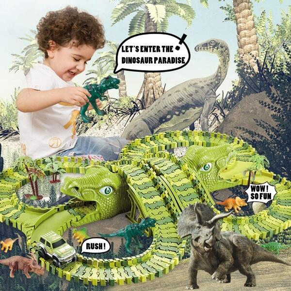 Pista da Corsa Magica dei Dinosauri con 140 pezzi - immagine 4