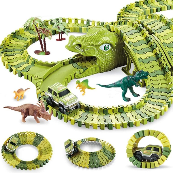 Pista da Corsa Magica dei Dinosauri con 140 pezzi - immagine 3