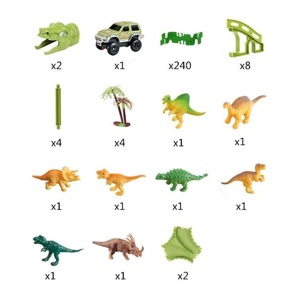 Pista da Corsa Magica dei Dinosauri con 140 pezzi - immagine 7