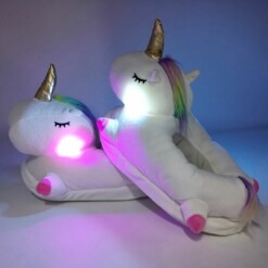 Alternative view of Pantofole di peluche a forma di unicorno