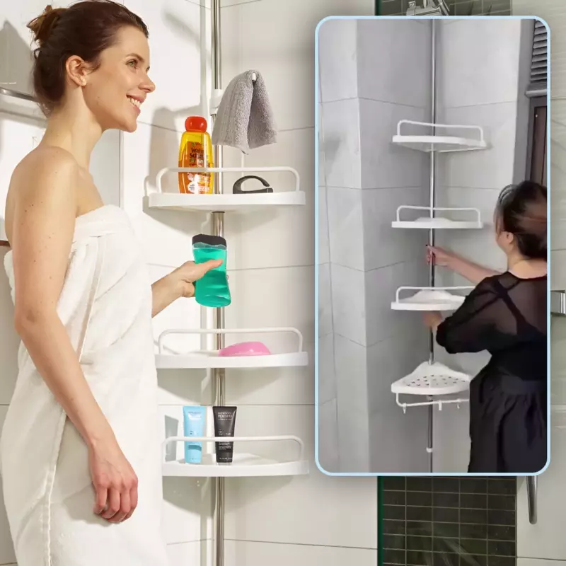 RACKBATH – mensola doccia che elimina il disordine e mantiene la tua doccia organizzata (senza forare, adatta a qualsiasi bagno)