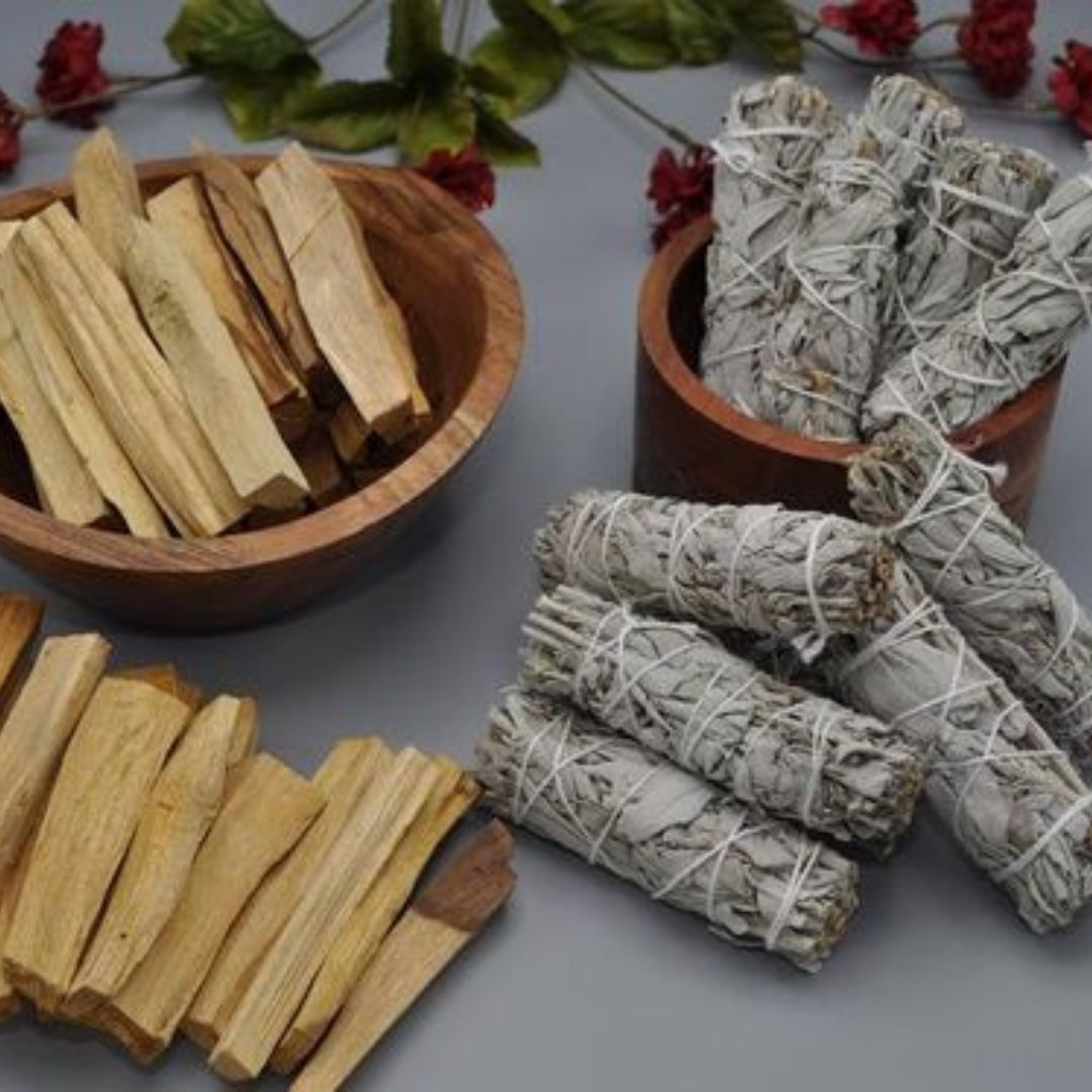 Set Salvia Bianca PureSpirit & Palo Santo + App Yoga gratuita + MP3 per meditazione - immagine 5