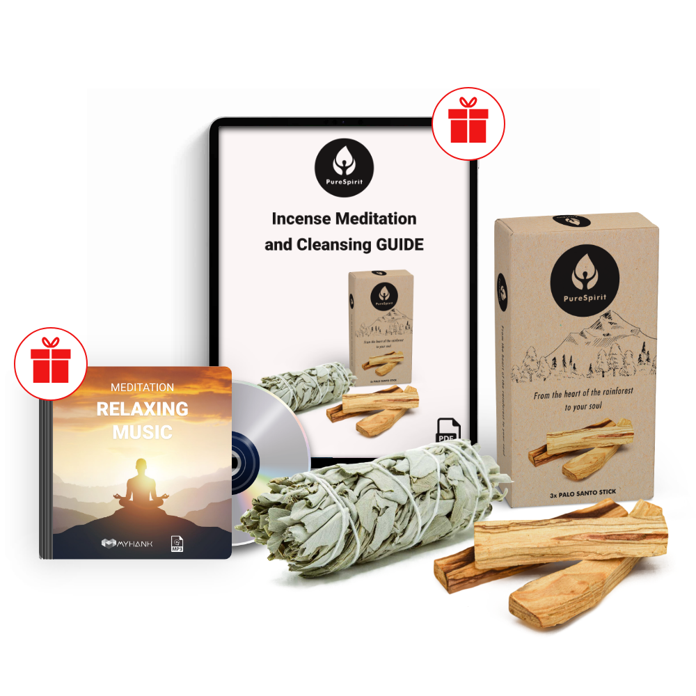 Set Salvia Bianca PureSpirit & Palo Santo + App Yoga gratuita + MP3 per meditazione - immagine 2
