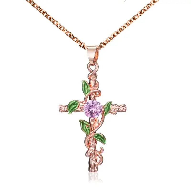 Collana con ciondolo a forma di croce vintage - immagine 4