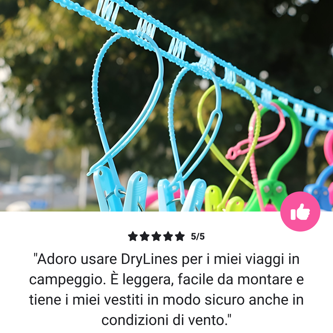 STENDIBIANCHERIA PORTATILE IN NYLON DRYLINES™ 5M - 2+1 gratis! - immagine 6