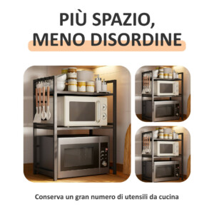 Alternative view of MicroRack – Mensola da cucina estensibile salvaspazio per microonde e altri elettrodomestici
