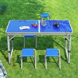 CampEase – Set Tavolo e 4 Sedie Pieghevoli