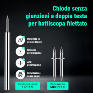 Alternative view of Naox™ - Set di 50 chiodi doppi per battiscopa con attrezzi