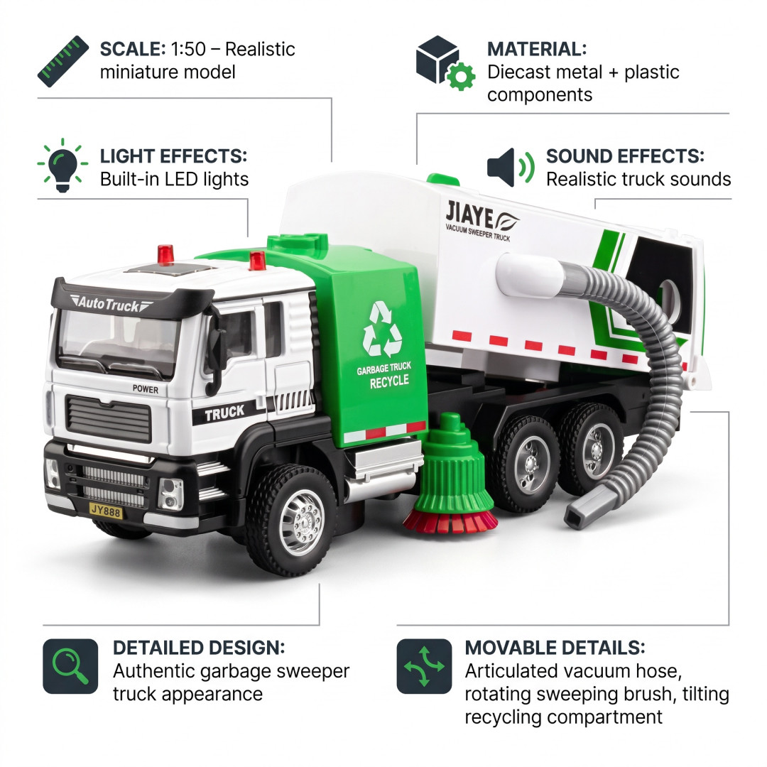 GarbageTruck™ – Autocisterna Aspirante con Suoni e Luci - immagine 6