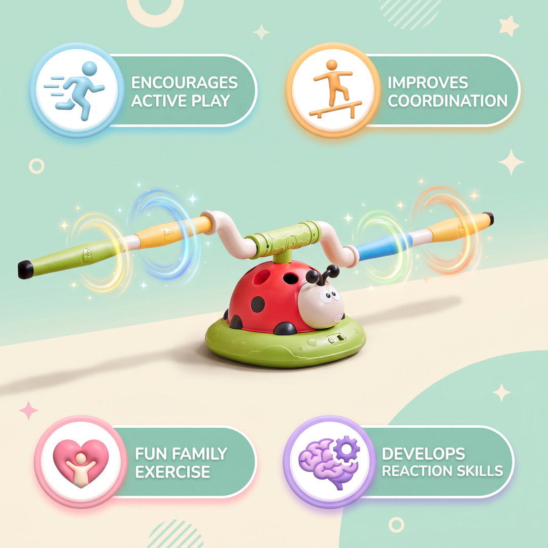 JumpGame™ - Gioco 3 in 1 musicale di salto, lancio degli anelli e razzo a pedale - immagine 5